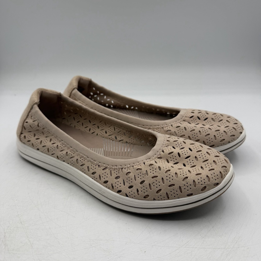 Clarks Cloudsteppers Breeze Roam Ballet Flats Womens Sz 8 M Beige Shoes 26177231